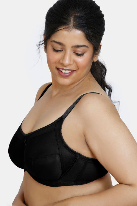 Zivame True Curv Double Layered Wired Full Coverage Super Support Bra - Black — image 4