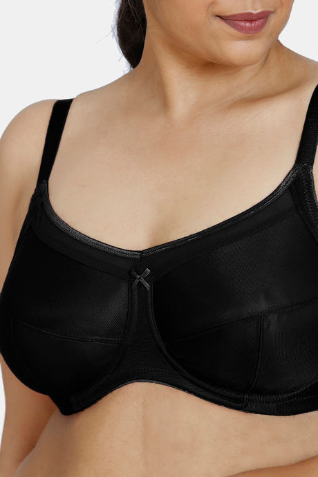 Zivame True Curv Double Layered Wired Full Coverage Super Support Bra - Black — image 5