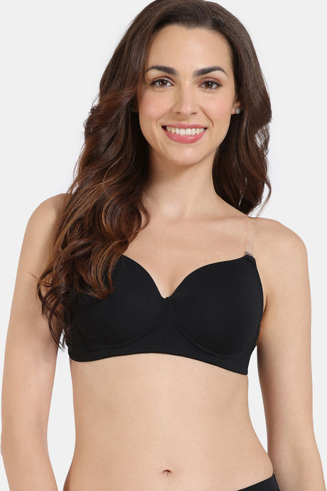 Zivame Beautiful Basics Padded Non Wired 3/4Th Coverage Backless Bra - Black2 — image 4