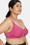 Zivame True Curv Double Layered Non Wired Full Coverage Super Support Bra - Fuchsia Red — thumbnail 3