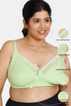 Zivame True Curv Double Layered Non Wired Full Coverage Super Support Bra - Jade Lime — thumbnail 4