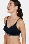 Zivame Shine & Shimmer Double Layered Non Wired 3/4th Coverage T-Shirt Bra - Anthracite — thumbnail 3