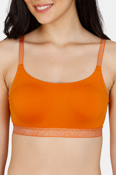 Zivame Shine & Shimmer Double Layered Non Wired Full Coverage T-Shirt Bra - Autumn Maple — image 4