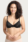 Zivame Flirty Pop Double Layered Wired Low Coverage Bra - Jet Black — thumbnail 1