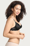 Zivame Flirty Pop Double Layered Wired Low Coverage Bra - Jet Black — thumbnail 3