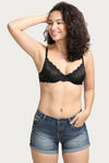 Zivame Flirty Pop Double Layered Wired Low Coverage Bra - Jet Black — thumbnail 4