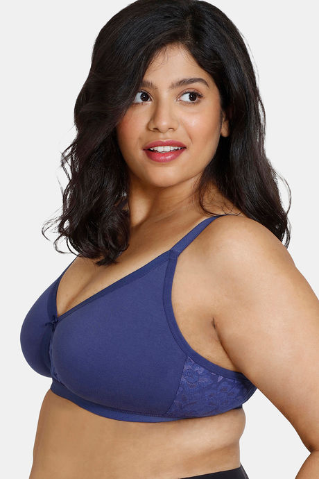 Zivame True Curv Laminated Cup Non Wired Full Coverage Super Support Bra - Deep Cobalt — image 3