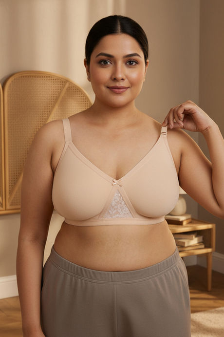 Zivame True Curv Laminated Cup Non Wired Full Coverage Super Support Bra - Skin — image 2