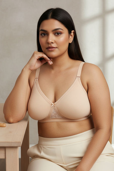 Zivame True Curv Laminated Cup Non Wired Full Coverage Super Support Bra - Skin — image 5