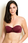 Zivame Padded Wired Medium Coverage Strapless Bra - Zinfandel — thumbnail 1