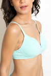 Zivame Padded Non Wired 3/4th Coverage T-Shirt Bra - Aruba Blue — thumbnail 5