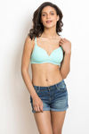 Zivame Padded Non Wired 3/4th Coverage T-Shirt Bra - Aruba Blue — thumbnail 6