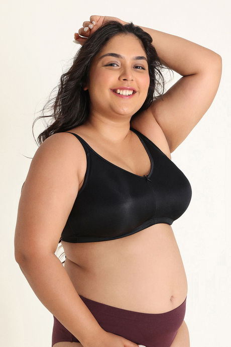 Zivame True Curv Double Layered Non Wired Full Coverage Minimiser Bra - Black — image 2