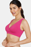 Zivame Double Layered Non Wired High Coverage Nursing Sleep Bra - Fuchsia Red — thumbnail 3
