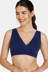 Zivame Double Layered Non Wired High Coverage Nursing Sleep Bra - Medieval Blue — thumbnail 1
