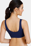 Zivame Double Layered Non Wired High Coverage Nursing Sleep Bra - Medieval Blue — thumbnail 2