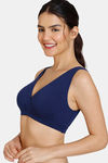 Zivame Double Layered Non Wired High Coverage Nursing Sleep Bra - Medieval Blue — thumbnail 3