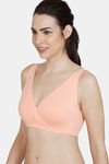 Zivame Double Layered Non Wired High Coverage Nursing Sleep Bra - Peach Pearl — thumbnail 3