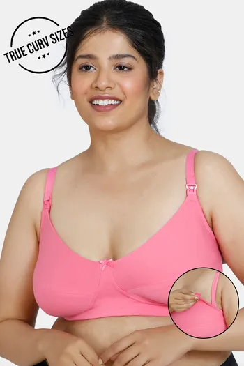 Buy Zivame True Curv Maternity Double Layered Non Wired Full Coverage  Maternity / Nursing Bra - Shell Pink at Rs.500 online