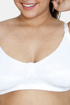 Zivame True Curv Maternity Double Layered Non Wired Full Coverage Nursing Bra - White — thumbnail 5