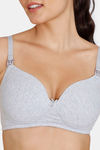 Zivame Maternity Padded Non Wired 3/4TH Coverage Maternity / Nursing Bra - Grey Melange — thumbnail 5