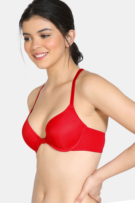 Zivame Modern Grounds Push-Up Wired Medium Coverage Pretty Back Bra - Lipstick Red — image 3
