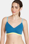 Zivame Beautiful Basics Double Layered Non Wired 3/4th Coverage T-Shirt Bra - Seaport — thumbnail 1