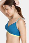 Zivame Beautiful Basics Double Layered Non Wired 3/4th Coverage T-Shirt Bra - Seaport — thumbnail 3