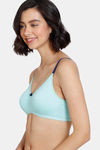 Zivame Beautiful Basics Double Layered Non Wired 3/4th Coverage T-Shirt Bra - Aruba Blue — thumbnail 3