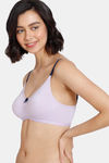 Zivame Beautiful Basics Double Layered Non Wired 3/4th Coverage T-Shirt Bra - Pastel Lilac — thumbnail 3