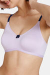 Zivame Beautiful Basics Double Layered Non Wired 3/4th Coverage T-Shirt Bra - Pastel Lilac — thumbnail 4