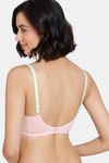 Zivame Beautiful Basics Double Layered Non Wired 3/4th Coverage T-Shirt Bra - Powder Pink — thumbnail 2