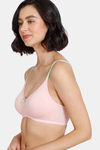 Zivame Beautiful Basics Double Layered Non Wired 3/4th Coverage T-Shirt Bra - Powder Pink — thumbnail 3