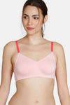 Zivame Beautiful Basics Double Layered Non Wired 3/4th Coverage T-Shirt Bra - Powder Pink — thumbnail 1