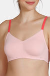 Zivame Beautiful Basics Double Layered Non Wired 3/4th Coverage T-Shirt Bra - Powder Pink — thumbnail 4
