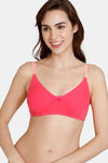 Zivame Beautiful Basics Double Layered Non Wired 3/4th Coverage T-Shirt Bra - Paradise Pink — thumbnail 1