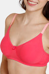 Zivame Beautiful Basics Double Layered Non Wired 3/4th Coverage T-Shirt Bra - Paradise Pink — thumbnail 4