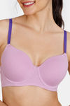 Zivame Beautiful Basics Padded Wired 3/4th Coverage T-Shirt Bra - Violet Tulle — thumbnail 4