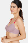 Zivame Beautiful Basics Padded Non Wired 3/4th Coverage T-Shirt Bra - Elderberry — thumbnail 3
