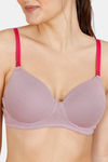 Zivame Beautiful Basics Padded Non Wired 3/4th Coverage T-Shirt Bra - Elderberry — thumbnail 4