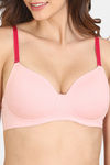 Zivame Beautiful Basics Padded Non Wired 3/4th Coverage T-Shirt Bra - Powder Pink — thumbnail 4