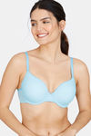 Zivame Embossed Mesh Padded Wired 3/4th Coverage T-Shirt Bra - Crystal Seas — thumbnail 1