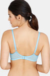 Zivame Embossed Mesh Padded Wired 3/4th Coverage T-Shirt Bra - Crystal Seas — thumbnail 2