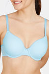 Zivame Embossed Mesh Padded Wired 3/4th Coverage T-Shirt Bra - Crystal Seas — thumbnail 4