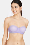 Zivame Embossed Mesh Padded Wired 3/4th Coverage Strapless Bra - Dahlia Purple — thumbnail 1
