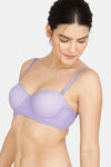 Zivame Embossed Mesh Padded Wired 3/4th Coverage Strapless Bra - Dahlia Purple — thumbnail 4