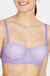 Zivame Embossed Mesh Padded Wired 3/4th Coverage Strapless Bra - Dahlia Purple — thumbnail 6