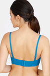 Zivame Embossed Mesh Padded Wired 3/4th Coverage Strapless Bra - Seaport — thumbnail 3