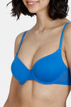 Zivame Beautiful Basics Padded Wired Medium Coverage T-Shirt Bra - Princess Blue — thumbnail 5