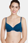 Zivame Beautiful Basics Padded Wired Medium Coverage T-Shirt Bra - Sailor Blue — thumbnail 1